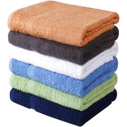 T & L Towel and Linen Mart Towel and Linen Mart 100% Cotton 6 Pack Bath Towel Set, Quick Dry, Super Absorbent, Light Weight, Soft, (27 x 54 Pack of 6) Beige, White, Grey, Sky Blue, SAGE Green, Navy