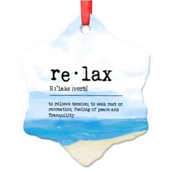 DOREENABE Relax Definition Christmas Ornaments 2023 Relax Definition Typography Christmas Tree Ornaments Novelty Gift Farmhouse Christmas Ornament Xmas Tree Pendant Winter Holiday New Year Decor