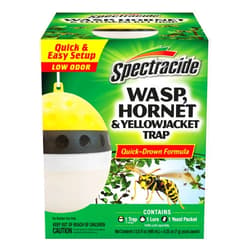 Spectracide Wasp, Hornet & Yellowjacket Trap, Hanging Wasp & Hornet Trap with a Quick-Drown Formula That Submerges & Kills Insects, 1 Count