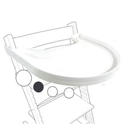 Babarta High Chair Tray for Stokke Tripp Trapp - White - No Baby Set Needed. Suction Surface. Snap-on. BPA Free.