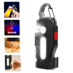 AROPEEN EDC Flashlight Rechargeable Type-C, 6Lighting Modes Bright Mini Pocket Light, 400Lumen Keychain flashlight Multifunctional, COB Small Flashlights Powerful for Camping Fishing Hiking Emergency