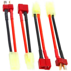 Share Goo 2 Pairs ShareGoo Adapter Compatible with Mini Tamiya Style Plug to Deans T Plug Male Female Connector 16AWG Silicone Cable Wire for RC ESC Car Truck FPV Lipo Battery Charging,3.14