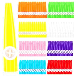 Fiada 144 Pcs Plastic Kazoo Bulk for Kids Adults Musical Instruments with Kazoo Flute Diaphragms for Kids Gift Prize Party Favors, A Good Companion for Ukulele Violin Guitar Piano Keyboard, 8 Colors