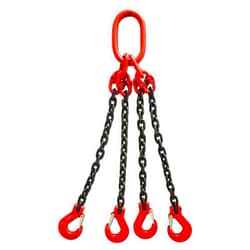 YANBORUI Chain Sling 2/5Inch X 5 Ft 6614lb 4 Leg with Sling Hooks and Adjusters Grade 80Alloy Steel Engine Chain Hoist Lifts【3 Ton】