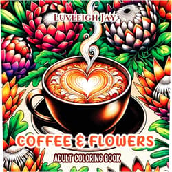 Luvleigh Jay Coffee and Flowers Adult Coloring Book: 50 Florals Illustrations for Caffeine Lovers perfect for Women, Men and Seniors