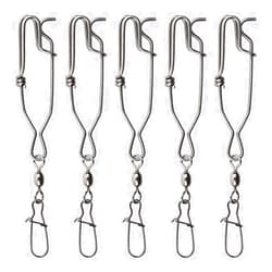 OROOTL Longline Fishing Snap Clip, 5pcs Floatline Tuna Clips with Duo Lock Snap Rolling Swivel Easy On/Off Stainless Steel Fishing Snap Clip for Floats Sharking Tuna Crabbing Shrimping Fishing