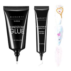 Makartt Nail Rhinestone Glue with 3D Nail Gel Kit, Nail Charm Glue Super Strong Gel Nail Glue for Nail, 3D Sculpting Gel for Drawing Molding Embossed and Decoration DIY Nail Art