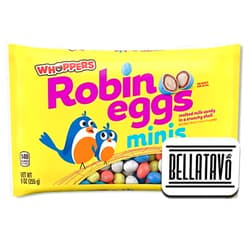 BELLATAVO Mini Robin Eggs Bundle Includes 1-9 Oz Bag of Whoppers Easter Mini Robin Eggs. Whoppers Mini Robin Eggs are Made of Delicious Malted Milk Candy in Crunchy Shells! Comes With a BELLATAVO Fridge Magnet!