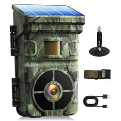 VOOPEAK 2025 Newest Forever Power Solar Trail Camera 4K 48MP, Game Wildlife Hunting Waterproof Outside Cameras 0.1s Trigger Time with 120° Detection Angle Night Vision Motion Activated