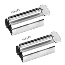 UDQYQ Toothpaste Squeezer - Metal Tube Squeezer Stainless Steel Tube Wringer UDQYQ Toothpaste seat Holder Stand (Silver)