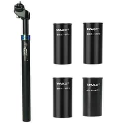 LITEONE Shock Absorber Seatpost 350mm Adjustable Coil Spring Suspension Seat Post with 27.2 28.6 30.4 30.9 31.6mm seatpost Shim for Mountain Bike Road Bicycle MTN BMX ( Travel 45mm, Lightweight, Alloy Tube