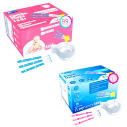 HEAL-CHECK Ovulation Test Strips 50 and Pregnancy Tests 30, Bulk Ovulation Predictor Kit for Women TTC, Over 99% Accuracy, Easy to Use at Home, Individually Wrapped, FSA HSA | 50LH+30HCG+80 Urine Cups