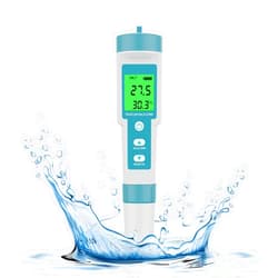 DRIAC PH Meter TDS Meter 8 in 1 Digital Water Tester Pool Salt Tester Salinity, PH, TDS, EC, ORP, H2 and TDS Meter, PH Meter for Water with LCD Backlit Testing Kits for Swimming Pool,Saltwater, Sea Water