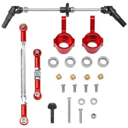 Share Goo ShareGoo RC Metal Axle Gear Bridge Shaft Steering Cup Steering Rod Kit Compatible with MN D90 D91 MN99 MN99S FJ45 1/12 RC Car Spare Parts (Single Front Axle)