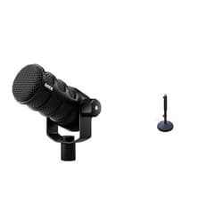 Rode RØDE PodMic USB Versatile Dynamic Broadcast Microphone with XLR and USB Connectivity for Podcasting, Streaming, Gaming, Music-Making and Content Creation & DS1 Desktop Microphone Stand
