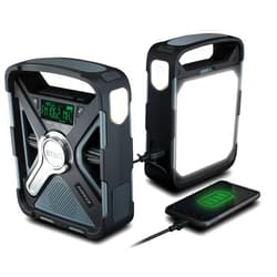 Eton - Sidekick, Ultimate Camping AM/FM/NOAA Radio with S.A.M.E Technology, Solar Powered, Battery Powered, Bluetooth, Rechargeable, LED Flashlight, Phone Charger, Commitment to Preparedness