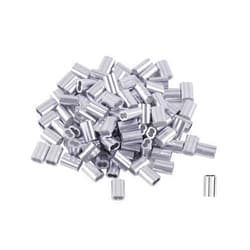 Eowpower 50 Pieces Aluminum Crimping Loop Sleeves Cable Crimp for 3/16 inch Wire Rope and Cable Line End