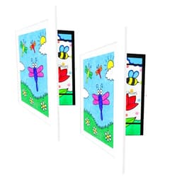 WDXIUE Kids Artwork Frames Changeable, Kids Art Frame,2 Pack Artwork Frames for Kids Art, 8.5x11 Front Loading Art Frame Holds Art Display 150 Pieces (WHITE)