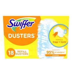 Swiffer Dusters Refill for Cleaning, Feather & Microfiber Duster Disposable Alternative, for Dusting Furniture, Blinds, Ceiling Fans, Walls, Helps Remove Allergens, Unscented, 18ct