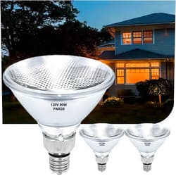 Lachesan PAR38 Halogen Flood Light Bulbs 2 Pcs, 90W Equivalent, 120V, E26 Base, 2700K Warm White Light for Indoor and Outdoor