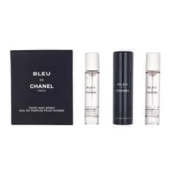 CHANEL Bleu De Eau De Parfum Travel Spray for Men 3 X 0.7 Oz, 2.1 Fl Oz, 3 pc set (purse spray)
