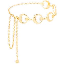 DTWAWA Chain Belts for Women Moon Star Sun Waist Chain Metal Punk Vintage Adjustable Link Body Chain Jewelry for Jeans Dress