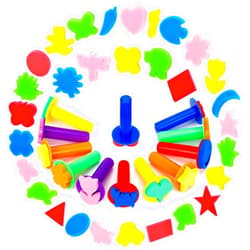 TORINALITAL 42Pcs Kids Paint Sponges Including 30 Craft Sponge Painting Shapes 12 EVA Sponge Stamper, Early Learning Finger Paint Sponge Brushes Foam Art Drawing Tools