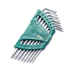 SATA 8-Piece Tamperproof Long Arm Torx Key Set with Precision-Formed Chamfered Tips, held in an Impact-Resistant Carrying Caddy - ST09701