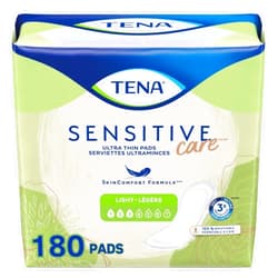 TENA Sensitive Care Ultra Thin Regular Adult Incontinence Pads for Women, Postpartum, Light Absorbency, 180 Count