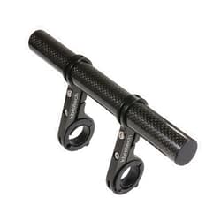 Kbrotech Bike Handlebar Extender Double Handlebar Extension Carbon Fiber Mount Holder with Aluminum Alloy Braket Space Saver (DBlack)