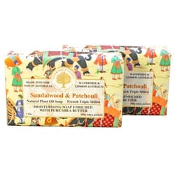 Wavertree & London Sandalwood & Patchouli Scented Natural Soap (2 Bars), 7oz Moisturizing French Triple Milled Soap Bars enriched with shea butter - Pure Plant Oil Bath & Body Soap for All Skin Types