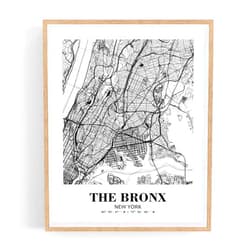 Eleville 8X10 Unframed The Bronx New York City View Abstract Road Modern Map Art Print Poster Wall Office Home Decor Minimalist Line Art Hometown Housewarming wgn512