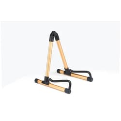 NaFurAhi Rocsai A-frame Universal Folding Guitar Stand for Acoustic electric classical Guitar Bass Violin Ukulele Banjo - Folding, Portable and Lightweight, Single Stand (Gold)