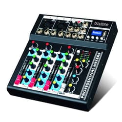 Boytone BT-34MX Professional Audio Mixer Sound Board Console System Interface 4 Channel Digital USB Bluetooth Digital MP3 Computer Input 48V Phantom Power Stereo DJ Studio Streaming FX processor