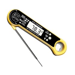 Judogolf Instant Read Meat Thermometer Digital, judogolf ipx6 Candy Thermometer Food Thermometer Cooking Thermometer with Backlight, Calibration, and Foldable Probe for Grilling(Yello), DTH-186