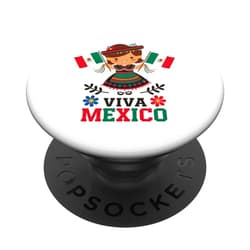 Viva Mexico Mexican Independence Day Girls Boys Kids Viva Mexico Little Girls Kids Toddler Mexican Mex PopSockets Adhesive PopGrip