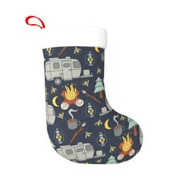 Wreioau Airstream Camping Christmas Stockings Fireplace Hanging Socks Christmas Decorations Xmas Stockings Holders Ornament for Farmhouse Home Decor,Family Holiday Party Gift