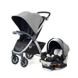 Chicco Bravo 3-in-1 Trio Travel System, Quick-Fold Stroller with KeyFit 30 Infant Car Seat and base | Camden/Black
