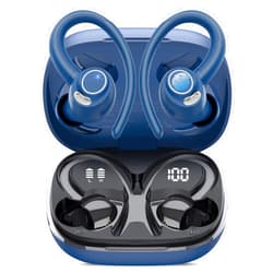 Jesebang Wireless Earbuds, Bluetooth 5.4 Headphones Sport, Over Ear Buds with ENC Noise Cancelling Mic, 48H, Wireless Earphone with Earhooks, Stereo Deep Bass, IP7 Waterproof Ear Bud for Workout Running, Blue