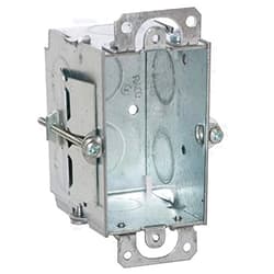 RACO Hubbell-Raco 506 Switch Box in 3 x 2-Inch Gangable 2-1/2-Inch. Deep, Eight 1/2-Inch. Knockouts, Old Work, Plaster Ears, Gray Finish