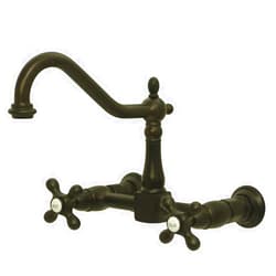 Kingston Brass KS1245AX Heritage Wall Mount Bridge Kitchen Faucet, Oil Rubbed Bronze