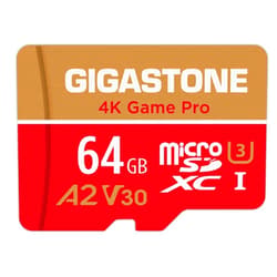Gigastone [5-Yrs Free Data Recovery] Gigastone 64GB Micro SD Card, 4K Game Pro, MicroSDXC Memory Card for Nintendo-Switch, GoPro, Security Camera, DJI, Drone, UHD Video, R/W up to 95/35MB/s, UHS-I U3 A2 V30 C10