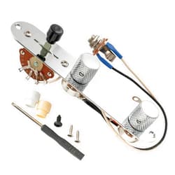 Musiclily Pro Loaded Control Plate Guitar Pre-Wired 3-Way Blade Switch with Wiring Harness 250K Potentiometers for American Style Tele Electric Guitar, Chrome