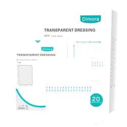 Dimora Transparent Film Dressing 6x8 inch 20 Packs with Hypoallergenic Adhesive, Large Waterproof Wound Bandages Post Surgical for Swimming, Tattoo Aftercare Bandage, IV Shield