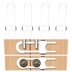 LLOOC Cabinet Locks for Babies,4 Pack U-Shaped Child Proof Cabinet Locks,Baby Proofing Cabinets,Child Locks for Cabinets,Child Proof Cabinet Latches with Adjustable(White)