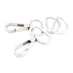 CRAFTMEMORE 10 Sets Silver Snap Hooks Lobster Clasp Swivel Push Gate Fashion Clips with D Rings Craft FSD1 (1 Inch)
