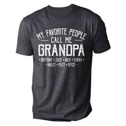 IZI POD Personalized Grandpa Kids Name Shirt, Custom New Grandpa Father's Day Shirt, Customized Gift