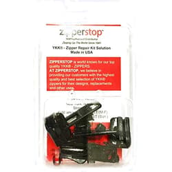 Zipperstop Zipper Repair Kit Solution - YKK #8 Molded Black Pulls Vislon Sliders - 3 Sliders Per Pack with Top and Bottom Stoppers Included - Made in The United States