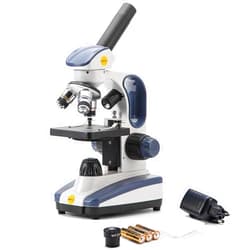 SWIFT Compound Monocular Microscope SW200DL with 40X-1000X Magnification, Dual Light, Precision Fine Focus, Wide-Field 25X Eyepiece and Cordless Capability for Student Beginner
