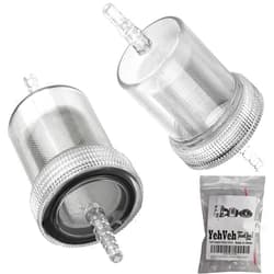YehVeh 2 Pack Diesel In-Line Fuel Filter Kit Reusing Detachable Washable Stainless Mesh Inline Filters Replacement For 3/16